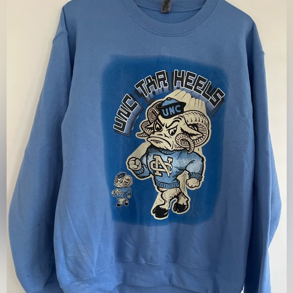 Retro UNC University of North Carolina Tar Heels Sweatshirt Size Medium Tarheels - Picture 3 of 12